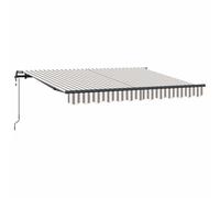 mtlskopl Tenda da sole estensibile con braccio articolato, 400 x 350 cm, tenda da sole per terrazza e giardino, telaio in alluminio stabile e tessuto resistente allo scolorimento, ombra manuale