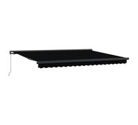 mtlskopl Tenda da sole estensibile nera, 4 x 3 m, lino e alluminio, design moderno, robusta e durevole, per balcone, terrazza, giardino