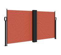 mtlskopl Tenda da sole laterale da 120 x 1200 cm, estensibile, per balcone, terrazzo e giardino, protezione dal vento laterale con robusto telaio in acciaio, colore: terracotta