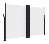mtlskopl Tenda da sole laterale estensibile, 160 x 600 cm, colore bianco, per balcone, terrazza e giardino, protezione da sguardi indiscreti e vento, in poliestere, con telaio in acciaio per il