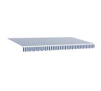 mtlskopl Tenda da sole retrattile blu, 350 x 200 cm, con tessuto a righe, design moderno, robusto telaio in alluminio, per giardino, terrazza e balcone, soluzione di ombra flessibile