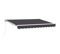 mtlskopl Tenda da sole retrattile manuale, antracite, 3 x 2,5 m, con struttura a semicassetta e telaio verniciato a polvere, design moderno, robusta e durevole, per balcone, terrazza e giardino