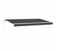 mtlskopl Tenda retrattile antracite, 350 x 200 cm, in tessuto resistente alle intemperie, con telecomando, design moderno a strisce per terrazza, balcone e giardino, robusta e salvaspazio, per