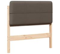 mtlskopl Testiera 90 cm in pino massello imbottito con tessuto marrone tortora design moderno 95,5 x 12 x 84,5 cm per camera da letto soffitta e camera degli ospiti