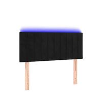 mtlskopl Testiera a LED, 90 cm, in velluto nero, regolabile in altezza, 78-88 cm, con striscia LED flessibile USB 5 V, per camera da letto, camera dei ragazzi e camera degli ospiti
