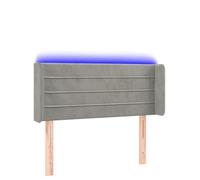mtlskopl Testiera a LED grigio chiaro, 83 x 16 x 78/88 cm, in velluto, regolabile in altezza, con striscia luminosa flessibile accorciabile, 5 V, USB, moderna testata per camera da letto, camera dei