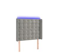 mtlskopl Testiera a LED in velluto grigio chiaro, 103 x 16 x 118/128 cm, regolabile in altezza, con LED colorati per camera da letto, design moderno, imbottita per letto e letto a molle