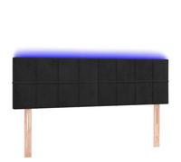 mtlskopl Testiera a LED in velluto nero, 144 x 5 x 78/88 cm, altezza regolabile per letto, cuscino da parete, design moderno, con strisce ritagliabili, per camera da letto, camera dei ragazzi