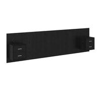 mtlskopl Testiera con armadio, 3 pezzi, colore nero, in legno di quercia, 297 x 32,5 x 80 cm, design moderno galleggiante, ampio spazio per camera da letto e camera degli ospiti