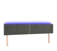 mtlskopl Testiera da letto a LED, colore grigio scuro, 163 x 16 x 88 cm, in velluto, regolabile in altezza, con strisce RGB, ritagliabile, moderna testata per camera da letto
