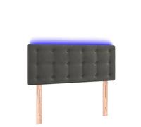 mtlskopl Testiera da letto a LED, colore grigio scuro, 80 x 5 x 78/88 cm, in velluto, regolabile in altezza, per camera da letto, con barra luminosa flessibile e schienale imbottito per un ambiente