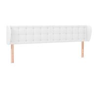 mtlskopl Testiera da letto con orecchie bianche, 203 x 23 x 78/88 cm, in ecopelle, altezza regolabile, moderna e imbottita, per camera da letto, camera dei ragazzi, camera degli ospiti