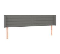 mtlskopl Testiera da letto grigio scuro, 203 x 16 x 78/88 cm, altezza regolabile testiera con orecchie in tessuto resistente e larice massiccio, design moderno per camera da letto, letto a molle & Co