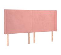 mtlskopl Testiera da letto in velluto rosa con orecchie, 183 x 16 x 118/128 cm, altezza regolabile, effetto per letto a molle e telaio, design moderno per camera da letto