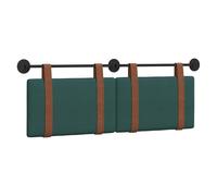 mtlskopl Testiera da parete, 130 x 55 x 5 cm, moderna testiera imbottita per camera da letto, cuscino da parete in poliuretano anticato, colore verde scuro, fissaggio a parete con nastri rimovibili