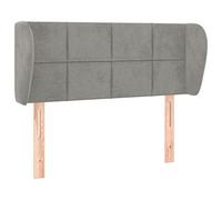 mtlskopl Testiera in velluto con regolazione in altezza, 93 x 23 x 78/88 cm, grigio chiaro, cuscino da parete imbottito per camera da letto, 2 elementi auricolari, istruzioni di montaggio elegante e