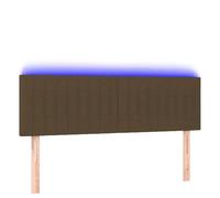 mtlskopl Testiera LED marrone scuro, 144 x 5 x 78/88 cm, altezza regolabile con strisce LED ritagliabili, robusto tessuto in poliestere, design moderno per camera da letto e camera degli ospiti