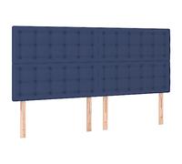 mtlskopl Testiera letto 200 cm blu regolabile in altezza cuscino da parete imbottito in tessuto resistente e gambe in legno massello per camera da letto, letto a molle, design moderno