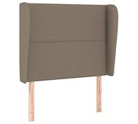 mtlskopl Testiera letto con orecchie tortora 93 x 23 x 118/128 cm, pannello da parete imbottito in poliestere resistente, regolabile in altezza e robusto telaio in legno per camera da letto e camera