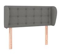 mtlskopl Testiera letto grigio scuro, 83 x 23 x 78/88 cm, altezza regolabile con orecchie, rivestimento in tessuto in poliestere, legno di larice massiccio, imbottitura in gommapiuma, design moderno