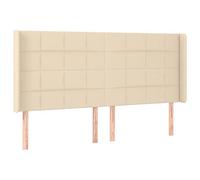 mtlskopl Testiera per letto con orecchie, 163 x 16 x 118/128 cm, altezza regolabile, rivestimento in poliestere resistente, base in legno di larice