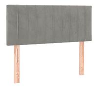 mtlskopl Testiera per letto in velluto, colore grigio chiaro, 100 x 5 x 78/88 cm, altezza regolabile, pannello posteriore imbottito, rivestimento in velluto in legno di larice, design moderno per