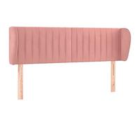 mtlskopl Testiera rosa con orecchie, 147 x 23 x 78/88 cm, in velluto, regolabile in altezza, per il letto, per la camera dei bambini, per la camera dei ragazzi, per la camera da letto