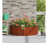 mtlskopl Vaso per piante arrugginito, 120 x 60 x 35 cm, in acciaio resistente alle intemperie, moderno design semicircolare, robusto salone da giardino, vaso per terrazze, balconi e aiuole da esterno