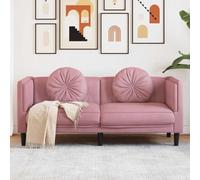 mtlskopl Velluto rosa a due posti 173,5 x 77 x 70 cm con cuscino rotondo moderno piccolo divano per soggiorno, camera da letto, ufficio o camera dei ragazzi