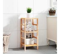 mtlskopl Walnut Corner Shelf 35,5 x 35,5 x 79 cm Freestanding Solid Wood Scaletta con 3 animali Display Rack, Salva spazio per bagno, cucina e bedroom