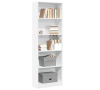 mtlskopl White 60 x 24 x 176 cm Slim Tall Bookshelf, Wood Composite Modern Bookcase with Open Shelves, Sturdy Stand Shelf for Living Room, Bedroom, Office