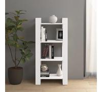 mtlskopl White 60 x 35 x 125 cm Solid Pine Wood Narrow Bookshelf Open Room Divider Freestanding Shelving Unit for Living Room Bedroom Office