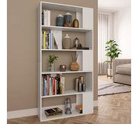 mtlskopl White 80 x 24 x 159 cm 5 strati Wood Composite Bookshelf Slim Tall Bookcase Room Divider Corner Shelf Modern Sturdy for Living Room Bedroom Office