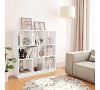 mtlskopl White Bookcase 97,5 x 29,5 x 100 cm Engineered Wood 8 Shelves Adjustable Floor Standing Unit Modern Slim Tall Organizer for Living Room Bedroom Study