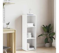 mtlskopl White - Custodia a libro a 3 livelli, 36 x 30 x 114, Crafted Wood Frame Small Vertical Bookcase Stand for Living Room Corridor Bedroom Gaming Corner