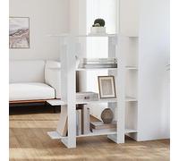 mtlskopl White Modern 100 x 30 x 123,5 cm Wood-Composite Bookcase Room Divider Slim Tall Shelf for Living Room Bedroom Corridor