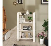 mtlskopl White Solid Pine 80 x 35 x 125 cm Open Bookshelf Room Divider Modern Rustic Shelf for Living Room Corridor Bedroom Office