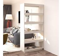 mtlskopl White Solid Pine Wood Tall Bookshelf 80 x 35 x 167 cm Narrow Modern Scaffale come libreria e divisorio per Living Room Bedroom Hallway