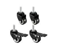 MTMXALBBR Rotelle con stelo filettato da 1,5", rotella girevole resistente 4 pezzi M8x25 for carrelli della spesa, banchi lavoro, mobili