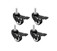 MTMXALBBR Rotelle con stelo filettato da 1,5", rotella girevole resistente 4 pezzi M8x25 for carrelli della spesa, banchi lavoro, mobili