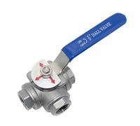 MTMXALBBR Valvola a tre vie in acciaio inossidabile 304 con interruttore a fibbia L/T tipo uno in entrata e due in uscita, interruttore a valvola con filo interno, 6/4 minuti leisurely(1 inch,L-type)
