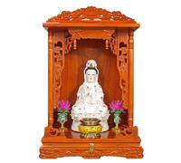 MTNBHH Altare buddista cinese d'epoca in legno massello, nicchia sacrale da parete for meditazione, decorazione for la casa, dio della ricchezza, Guanyin(Yellow,50x64cm/19.7x25.2in)