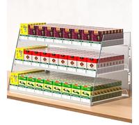 MTNBHH Espositore automatico for sigarette, supporto da parete in acrilico o supporto da banco for espositore for tabacco da supermercato e negozio al dettaglio(3 floors 130packs)