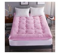 MTNBHH Materasso da pavimento pieghevole, futon giapponese, doppio tessuto, invernale, spessore 8 cm, trapuntato, antiscivolo, per letto matrimoniale, rosa, 200 x 220 cm