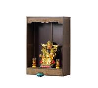 MTNBHH Mobiletto altare in legno for la preghiera, tavolo compatto for la Pooja for il culto del Buddha e la meditazione, santuario spirituale for soggiorno o camera da letto(Schwarz,53cm)