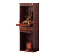 MTNBHH Mobiletto for altare spirituale, tavolo da meditazione con ripiano portaoggetti, cassetto estraibile e porta ventilata for santuario domestico(Brown,60 * 37 * 172cm/23 * 14 * 67in)