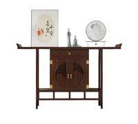 MTNBHH Tavolo da altare con contenitore, mobiletto in legno massello for il Buddha, for soggiorno, veranda, espositore Zen e tavolo for offerte, design a parete(160cm)