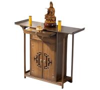 MTNBHH Tavolo da altare in bambù con cassetti portaoggetti, mobiletto for meditazione con pannello estraibile for arredamento della casa, santuari e pratica spirituale(122cm/48in)