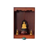 MTNBHH Tavolo da altare in legno massello for preghiera e culto, mobiletto compatto for santuario buddista for meditazione, tavolo Pooja for uso domestico(Rot,53cm)