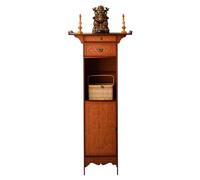 MTNBHH Tavolo da altare in stile cinese con anta a battente, panca for meditazione e preghiera in bambù for esposizione, tavolo da santuario portaoggetti, facile da montare(66cm/26in)